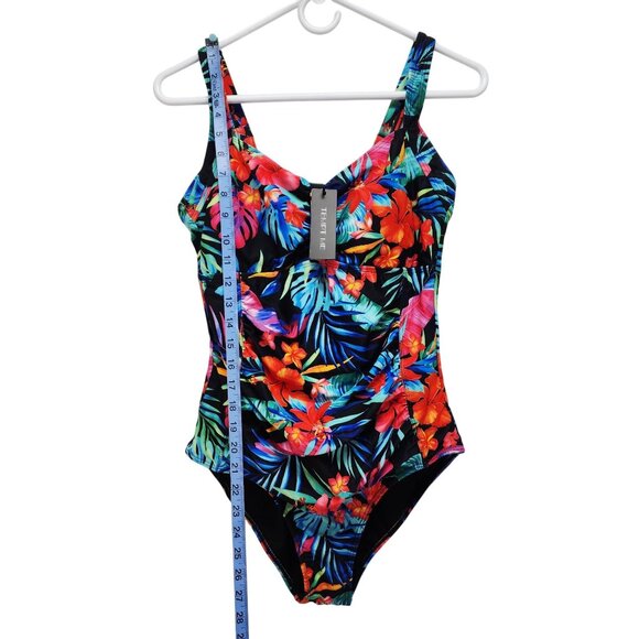 Tempt Me Womens Floral One-Piece Swimsuit Size M Adjustable Straps Multicolor - Picture 6 of 9